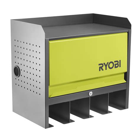 ryobi 1 piece steel wall mounted hanging cabinet|wall mounted storage cabinet.